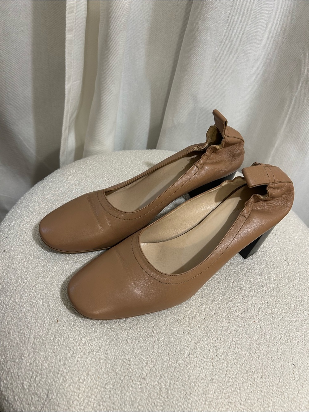 Everlane The Day High Heel | Italian Leather | Camel | 2.5” Block Heel